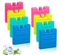 BNGXR Elementos de Refrigeración, 8 x Paquete Frío Extraplano, Acumuladores de Frío para Bolsa de Refrigeración Reutilizable 70 g, para Nevera Portátil y Bolsa Fría, (Colorido 4 Tipos)