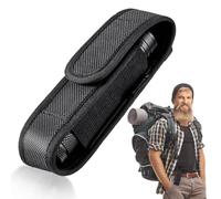 BNGXR Funda de Linterna de Nylon, LED Funda para Linterna, Bolsa de Cinturón para Linterna, Escalable Bolsa de Cintura Nylon Negro para Caza Camping Senderismo al Aire Libre para llevarla Contigo