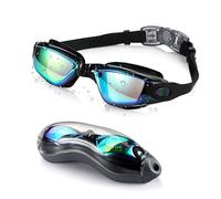 BNGXR Gafas de natación, gafas de natación antideslumbrante con antivaho y protección UV, unisex, con caja de gafas, gafas de natación con lentes anchas, gafas de buceo, sin fugas para deportes de