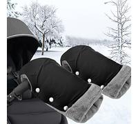 BNGXR Guantes de Cochecito, Guantes Calientes para Cochecito Impermeables Extra Gruesos Para Todos los Cochecitos - Negro