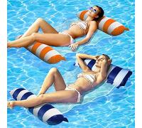 BNGXR Hamaca de Agua, 2PCS Hamaca de Agua 4 en 1 Piscina Tumbona Hamaca Inflable de Agua, Hamaca de Agua Multipropósito,130 x 80cm