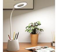 BNGXR Lámpara Escritorio LED, Luz Lectura Regulable Cuidado Ocular, Lámpara Escritorio USB con Portalápices, Flexo Escritorio Luz, 3 Niveles de Brillo para Estudio/Lectura/Dormitorio