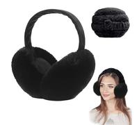 BNGXR Orejeras de Invierno, Antifrío Orejeras Plegables Peluche para Mujer y Hombre, Calentadores de Orejas de Felpa Ajustable, Accesorios de Invierno para Exteriores (Negro)