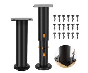 BNGXR Patas para Muebles de Altura Ajustable con Base,2 Piezas Patas para Muebles, 18 - 30 cm,Patas Ajustables de Metal,para Mueble de TV, sofá, Armario,Mesillas de Noche