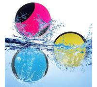 BNGXR Pelota Que Rebota en el Agua, 3 Pcs Bola Que Rebota del Agua Pelota De Playa con Funda de Licra para Piscina Playa Mar Actividades al Aire Libre, Todas Las Edades (Rosa Azul Amarillo)