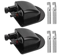 BNGXR Placa de Entrada de Cable Solar, 2 Piezas Pasacables para Techo Doble Entrada de Cable Impermeable Pasamuros Placa Solar Glándula Entrada Cable Solar para Claraboya Techo Caravana (Negro)