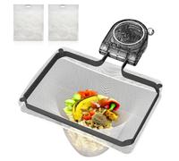 BNGXR Suction Cup Sink Strainer with 100 Filtro Mallas, Colador Fregadero de Cocina with Ventosa, Filtro De Drenaje Rejilla
