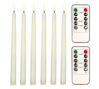 BNGXR Velas LED cónicas con control remoto,6 piezas de velas LED sin llama que funcionan con pilas,velas cónicas para ventana,luces LED cálidas 3D,para Hogar Navidad decoración fiesta(marfil)
