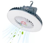 BNGXR Ventilador de Camping con luz LED, Ventilador Portátil con luces, Colgante Recargable con Gancho, Escritorio USB con Iluminación LED y lámpara, para Tiendas (azul)