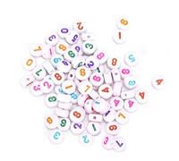 Bnineteenteam 300 Cuentas Numéricas para Pulseras, Suministros de Artesanía Acrílica para Hacer Joyas, Perfecto para Proyectos de Bricolaje para Niños y Adultos