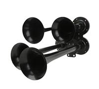 Bnineteenteam 4 Trompetas Kit de Bocinas de Trenes, Bocina de Compresor de Aire 150dB 12v Súper Fuerte Fit para Automóviles Camiones Barcos Trenes
