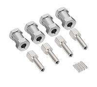 Bnineteenteam Adaptador de Cubo de Transmisión Hexagonal de Extensión de Rueda, Piezas de Aleación de Aluminio de 20 Mm para Autos y Camiones RC Drift (Silver)