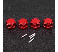 Bnineteenteam Adaptador de Cubo Hexagonal de Rueda de 17 Mm, Juego de Actualización de Metal para Coche RC HSP 94762 94081 HOBAO C 1/8, Agarre Mejorado y Distribución de Carga (Rojo)