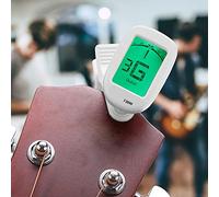 Bnineteenteam Afinador de Guitarra, T30W con Clamp/Holder con Pantalla LCD, Rotación de 360 grados, Alta Sensibilidad para Afinación Cromática de Guitarra, Violín, Ukelele y bajo (WHITE)