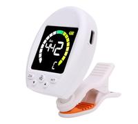 Bnineteenteam Afinador de Metrónomo Digital, Afinador de Guitarra de Alta Sensibilidad con Diseño de Abrazadera Giratoria, Metrónomo de 30-280 BPM para Práctica de Violín, Ukelele y bajo (WHITE)