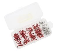 Bnineteenteam Anzuelos de Pesca Triples, Anzuelos Triples de Acero con Alto Contenido de Carbono para Pesca de Lubina y Salmón, Agua Salada y Agua Dulce (Rojo)