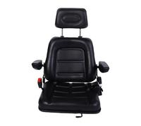 Bnineteenteam Asiento Universal para Tractor, Respaldo Ajustable de 30 a 180 Grados, Diseño Ergonómico con Cuero de PVC y Marco de Metal para Carretilla Elevadora, Cargadora Deslizante, (con