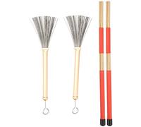 Bnineteenteam Cepillos de Tambor, Juego de Cepillos de Alambre de Metal para Jazz con Bolsa de Terciopelo, Accesorios de Tambor Retráctiles Suaves para Instrumentos de Percusión (cepillo de