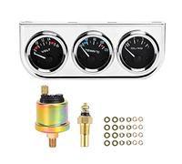 Bnineteenteam Clúster de Triple Instrumento M10 X 52 Mm, Calibre de 3 en 1 Automóvil Adecuado para la Mayoría de los Vehículos de 12 V