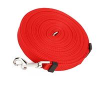 Bnineteenteam Correa Larga para Perros, Correa de Entrenamiento Ajustable para Perros Grandes, PP Ligero con Hebilla de Metal para Actividades Al Aire Libre y Natación (Rojo)