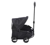 Bnineteenteam Corredor de Mascotas Plegable con Dosel, 3 Pasos Plegable 4 Ruedas Versátil Varial de Mascotas, Carrito de Carreras para Perros Pequeños Gatos (Black)