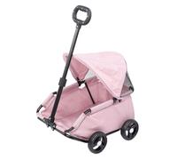 Bnineteenteam Corredor de Mascotas Plegable con Dosel, 3 Pasos Plegable 4 Ruedas Versátil Varial de Mascotas, Carrito de Carreras para Perros Pequeños Gatos (Rosado)