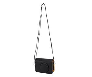 Bnineteenteam de Cámara de Cuero PU, Caja Protectora de 2 en 1 Cámara e Impresora para MS200, Diseño de Moda, con Correa para Hombro, Anti -caída (Black)