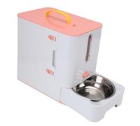 Bnineteenteam Dispensador de Comida para Gatos, Golosinas para Mascotas y Caja de Almacenamiento de Alimentos con Ventana Transparente, Comedero de Acero Inoxidable ABS de Gran Capacidad para Gatos