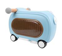 Bnineteenteam Equipaje para Montar, Maleta con Ruedas para Niños Pequeños de 20 litros con Ruedas, Luces Musicales, Reposapiés Plegable Antivuelco Multimodo, para Viajes (Blue)