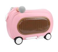 Bnineteenteam Equipaje para Montar, Maleta con Ruedas para Niños Pequeños de 20 litros con Ruedas, Luces Musicales, Reposapiés Plegable Antivuelco Multimodo, para Viajes (Pink)