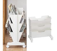 Bnineteenteam Estantería, Organizador Móvil de Plástico con Ruedas de Bloqueo, Carrito Rodante de 3 Niveles para Uso en el Hogar y la Oficina