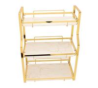 Bnineteenteam Estantes de Almacenamiento para Baño, Organizador de Esquina de Hierro Montado en la Pared para Cosméticos y Cocina, Elegante Acabado en Blanco y Dorado (3 Niveles)