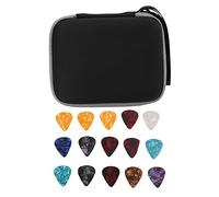 Bnineteenteam Estuche para Púas de Guitarra, Soporte de Tela EVA, Tienda de 15 Púas para Guitarra Eléctrica Acústica, bajo, Ukelele (Negro Gris)