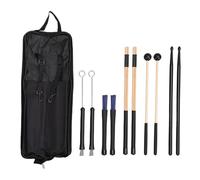 Bnineteenteam Juego de Baquetas con Bolsa de Almacenamiento, Incluye Mazos de Goma, Baquetas de bambú, Cepillos para Niños y Bateristas