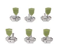 Bnineteenteam Juego de Teclas de Afinación de Guitarra, Metal Plástico, 6 Piezas, Teclas Precisas para Guitarra Eléctrica Acústica 3L3R con Acción Suave y Piezas de Repuesto Duraderas (SILVER)