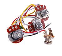 Bnineteenteam Kit de Potenciómetro de Guitarra, Arnés de Cableado de bajo Jazz con Potenciómetros A250K B250K para Control de Tono de Volumen en Guitarras Eléctricas