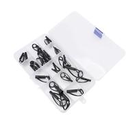 Bnineteenteam Kit de Reparación de Cañas de Pescar, 30 Guías de Cerámica de Acero Inoxidable con Caja de Almacenamiento para Reemplazo de Ojales de Punta de Caña de Agua Dulce y Salada, Fácil de