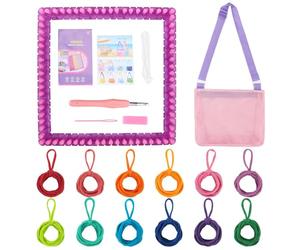 Bnineteenteam Kit de Telar, Juego Portátil de Nuevo Diseño con 288 Bandas Elásticas para Niños que Elaboran Proyectos de Joyería de 6 a 12 Años (PURPLE)