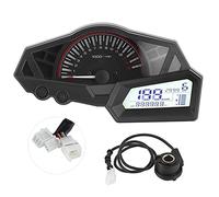 Bnineteenteam Medidor de Motocicleta del Odómetro LCD, Calibre de de Velocidad del Odómetro de Motocicleta 15000 Rpm para 300