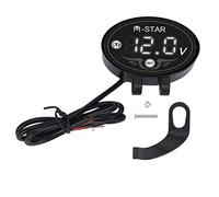 Bnineteenteam Medidor de Voltaje de la Motocicleta, Voltímetro LED Digital Digital 9-24V Smart Alta Precisión ABS Monitor de Batería para Conducir de Seguridad