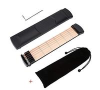 Bnineteenteam Mini Guitarra de Bolsillo Herramienta de práctica de Guitarra Guitarra portátil para Principiantes con Bolsa de Almacenamiento con cordón y Destornillador