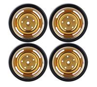 Bnineteenteam Neumáticos de Coche RC Neumáticos de Deriva de Goma con Buje de Aleación de Aluminio de 63 Mm para WPL D12, Piezas de Repuesto de Ruedas Duras Ligeras de 4 Piezas con Fácil Instalación