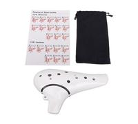 Bnineteenteam Ocarina, Flauta de Resina ABS Alto C de 12 Agujeros con Boquilla de Soplado Suave, Perfecta para Principiantes y Jugadores Experimentados, Incluye Libro de Canciones y Soporte de (WHITE)
