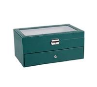 Bnineteenteam Organizador de Gafas de Sol, Caja de Almacenamiento de Cuero PU con 12 Ranuras, Interior Suave, Ideal para Viajes en Casa y Exhibiciones de Joyas (GREEN)