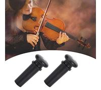Bnineteenteam Pasador de Cola de Violín, Accesorios de Madera de Azufaifa con Diseño Exquisito, 2 Piezas de Estilos Lisos en Negro y Marrón para Músicos de Violín (#1)