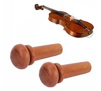 Bnineteenteam Pasador de Cola de Violín, Accesorios de Madera de Azufaifa con Diseño Exquisito, 2 Piezas de Estilos Lisos en Negro y Marrón para Músicos de Violín (#2)