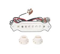 Bnineteenteam Pastillas de Guitarra Eléctrica, Material ABS con Perillas de Tono de Volumen, Listas para Instalar para Guitarristas Eléctricos Acústicos (todo blanco)