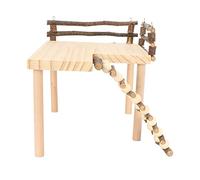 Bnineteenteam Plataforma para Hámster, Juguetes de Escalada de Madera Natural para Mascotas Pequeñas con Escalera Ajustable y Diseño Resistente, Ideal para Hámsters y Osos Dorados