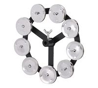 Bnineteenteam Platillos de Batería, Efecto de Pandereta Montable de Charles de Metal ABS Negro con 9 Jingles para un Mejor Rendimiento del Kit de Batería
