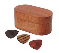 Bnineteenteam Púas de Guitarra, Caja de Púas de Guitarra Acústica de Madera Maciza con Almacenamiento para Músicos e Intérpretes